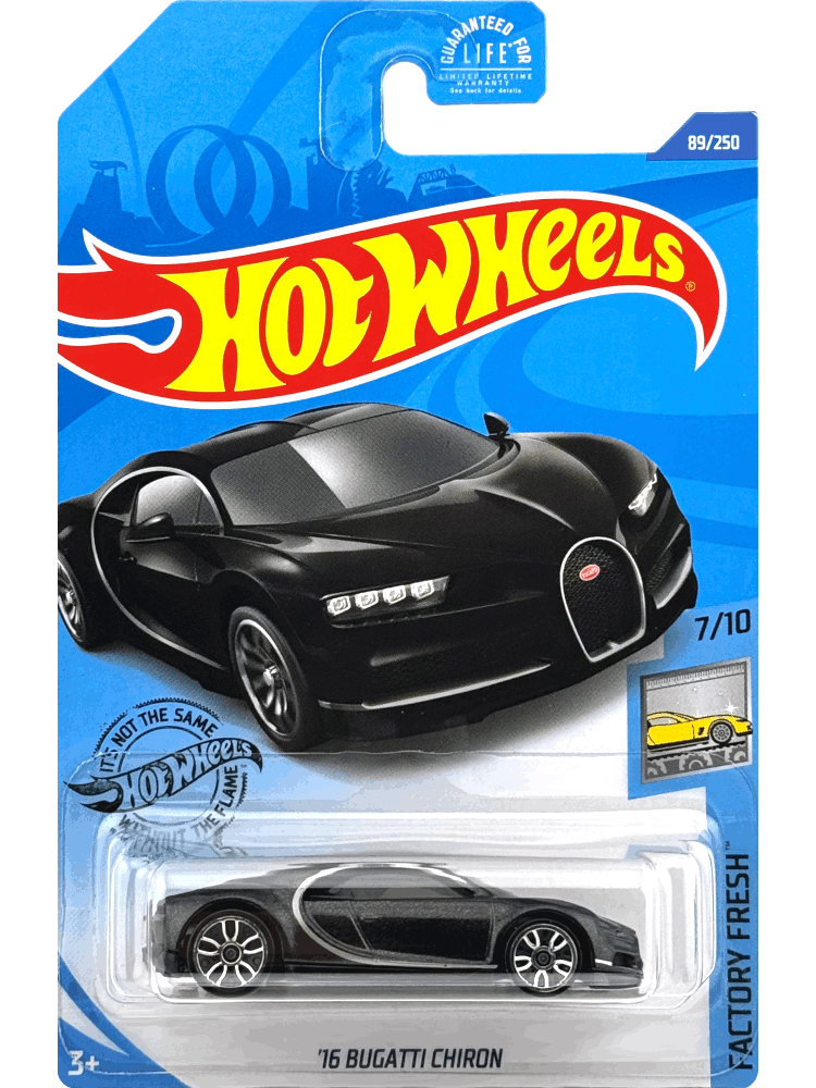 2020 Hot Wheels Mainline #089 - '16 Bugatti Chiron Supercar (Black) GHC02