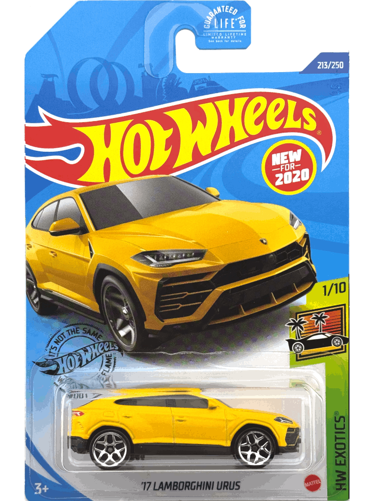 2020 Hot Wheels Mainline #213 - 2017 Lamborghini URUS (Yellow) GHB36