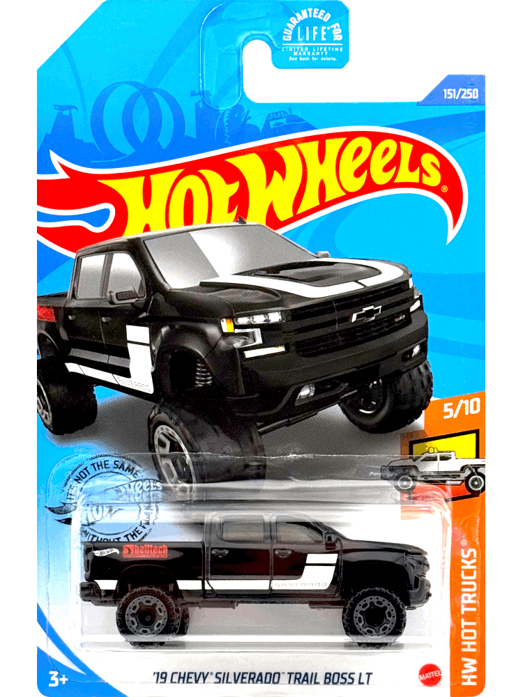 2020 Hot Wheels Mainline #151 - '19 Chevy Silverado Trailboss LT (Black) GHF49