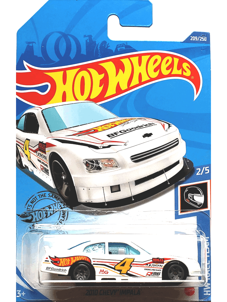 2020 Hot Wheels Mainline #209 - 2010 Chevy Impala NASCAR (White) GHF86