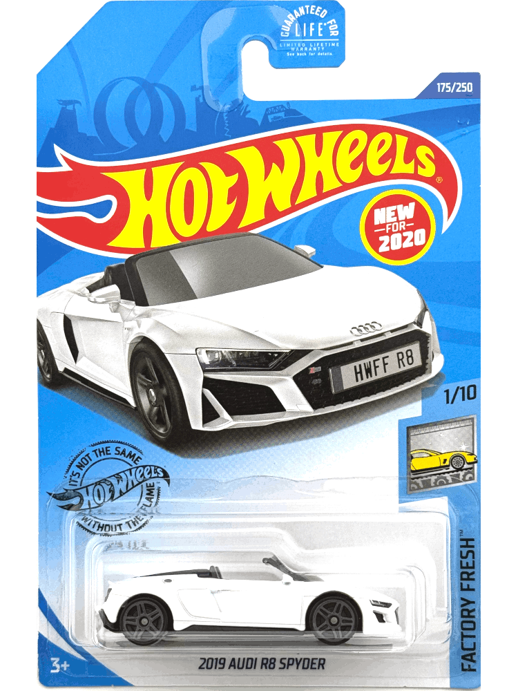2020 Hot Wheels Mainline #175 - 2019 Audi R8 Spyder (White) GHB28