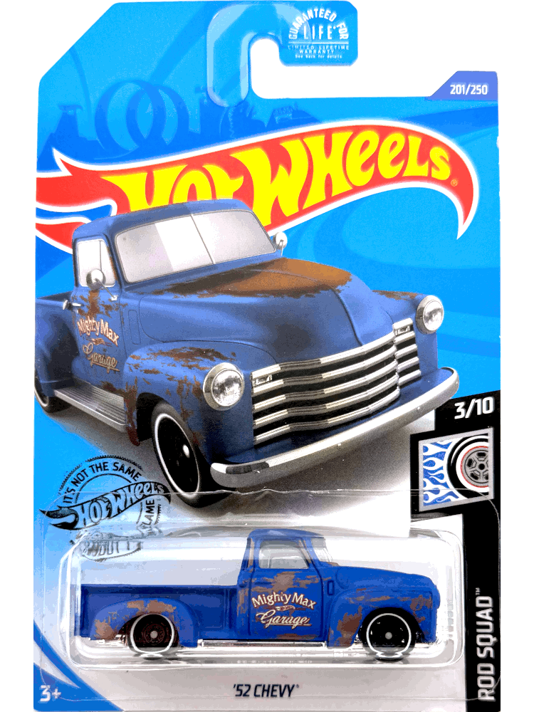 2020 Hot Wheels Mainline #201 - '52 Chevy Pickup Truck (Blue) GHD24