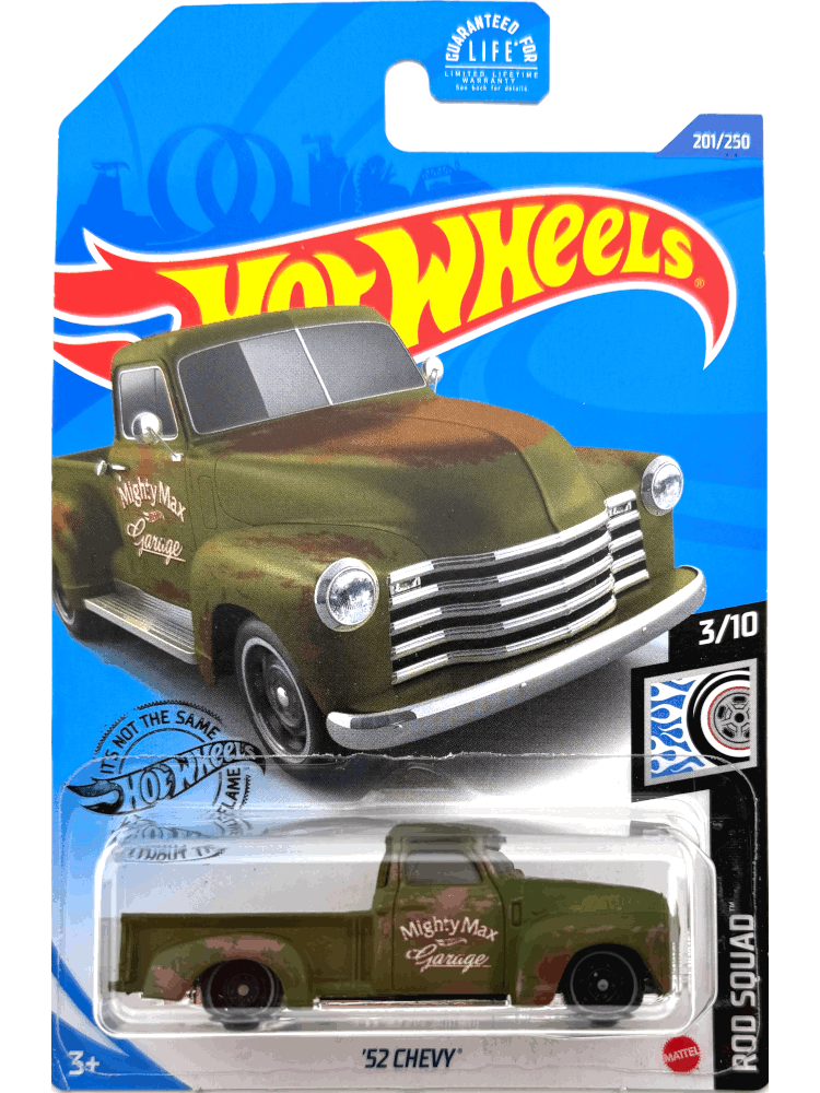 2020 Hot Wheels Mainline #201 - '52 Chevy Pickup Truck (Green) GHG01