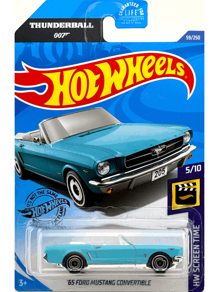 2020 Hot Wheels Mainline #059 - '65 Ford Mustang Convertible (Blue) GHC77