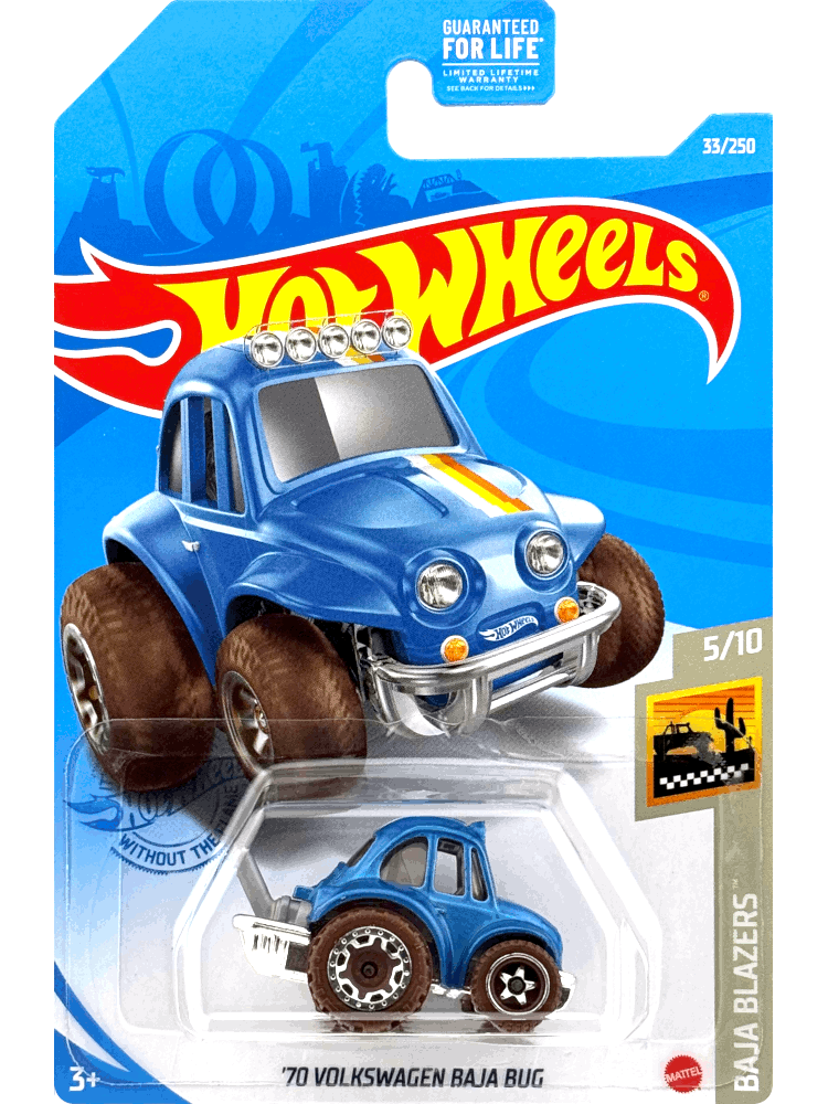 Hot Wheels '70 Volkswagen Baja Bug Tooned VW Beetle Blue GRX67