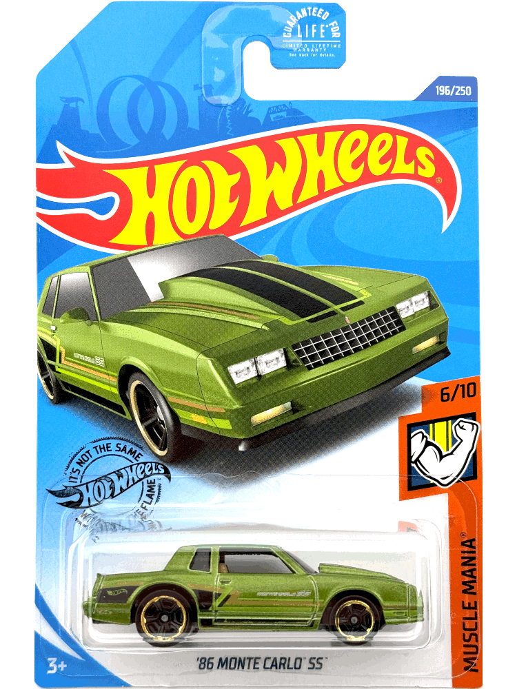 2020 Hot Wheels Mainline #196 - '86 Chevy Monte Carlo SS (Green) GHD09