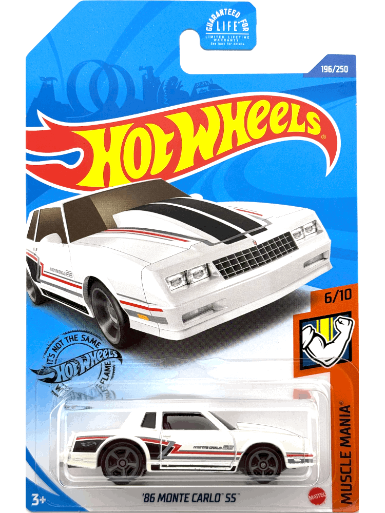 2020 Hot Wheels Mainline #196 - '86 Chevy Monte Carlo SS (White) GHG07