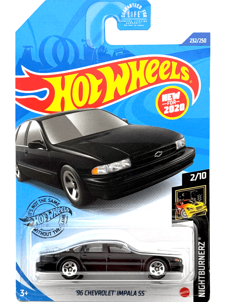 2020 Hot Wheels Mainline #232 - 1996 Chevy Impala SS (Black) GHB74