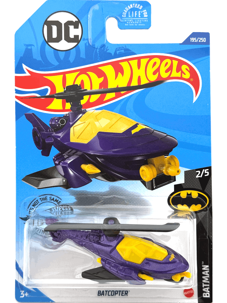 2020 Hot Wheels Mainline #195 - Batcopter (Purple) GHB92