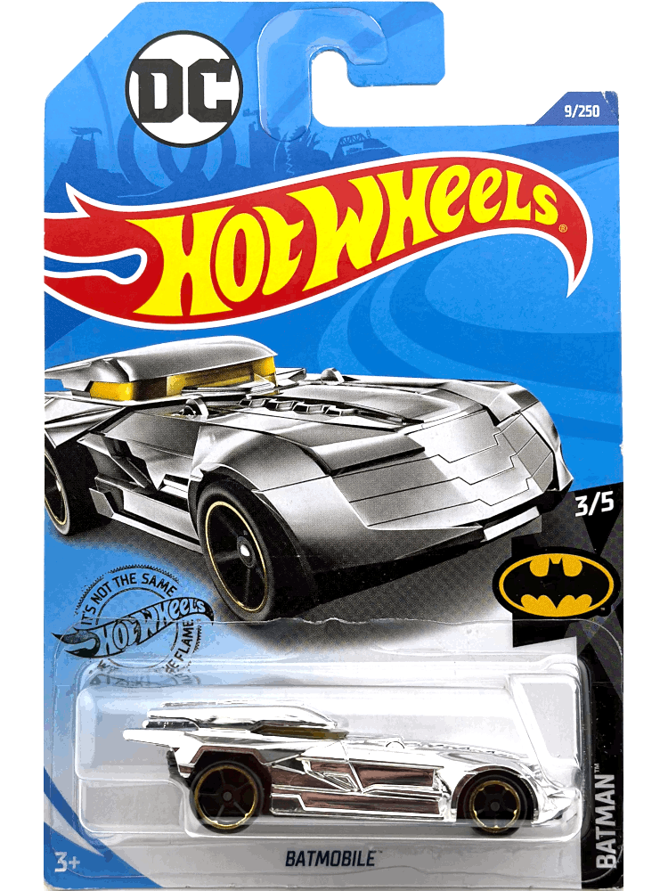 2020 Hot Wheels Mainline #009 - DC Batmobile (Silver Chrome) GHB93