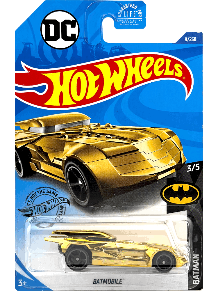 2020 Hot Wheels Mainline #009 - DC Batmobile (Gold Chrome) GLN68