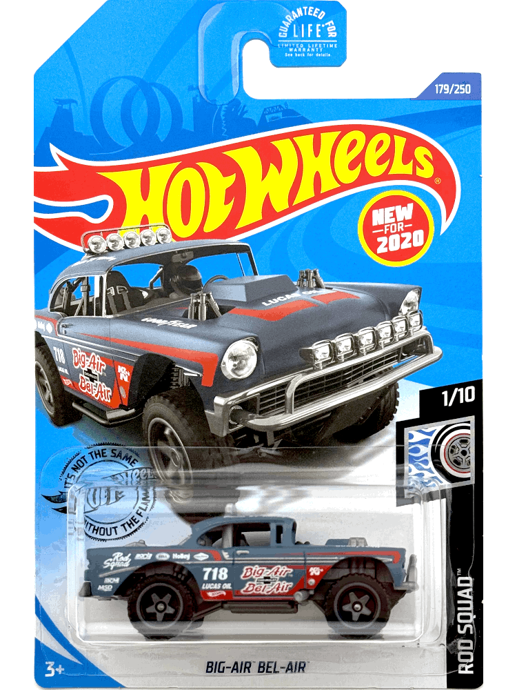 2020 Hot Wheels Mainline #179 - Chevy Big Air Bel Air (Blue) GHB48