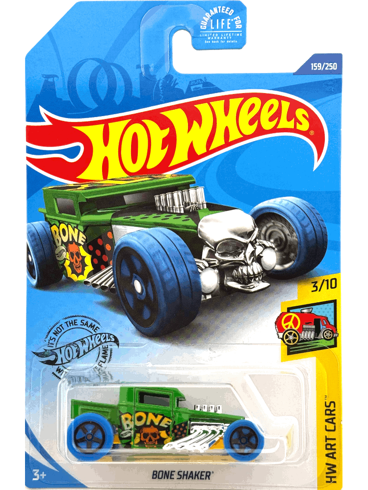 2020 Hot Wheels Mainline #159 - Bone Shaker (Art Cars Green) GHC15