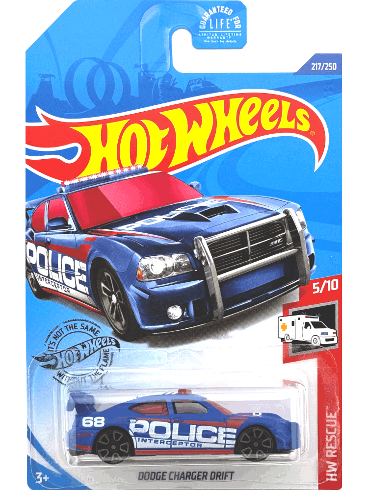 2020 Hot Wheels Mainline #217 - Dodge Charger Drift Police Car (Blue) GHC62