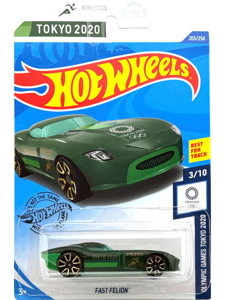 2020 Hot Wheels Mainline #203 - Fast Felion (Tokyo 2020 Olympics Green) GHC93
