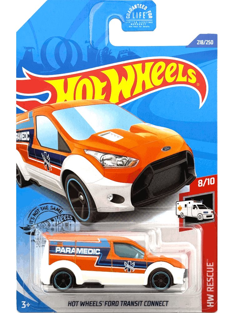2020 Hot Wheels Mainline #218 - Ford Transit Connect Ambulance (Orange) GHC65