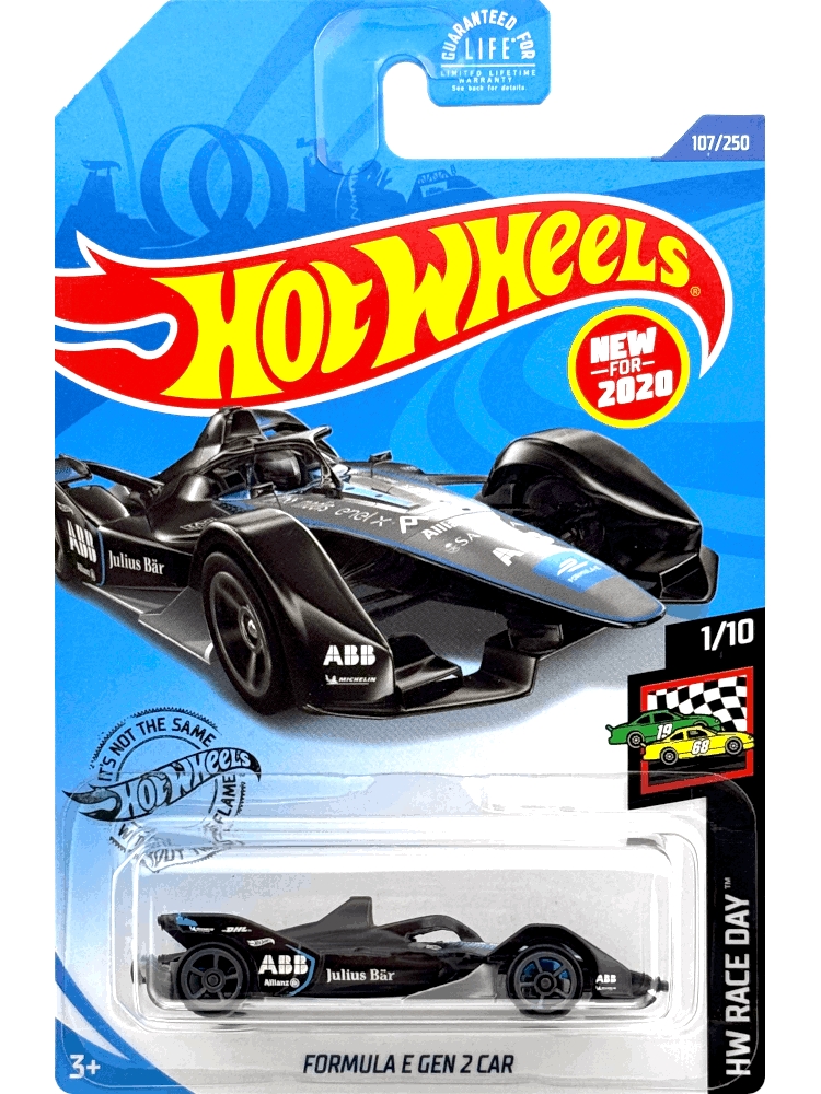 2020 Hot Wheels Mainline #107 - Formula E Gen 2 Car (Black) GHB49