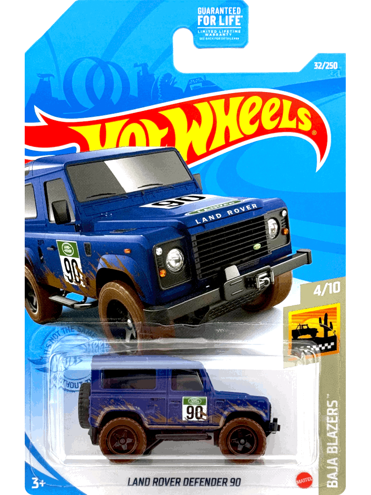2021 Hot Wheels Mainline #032 - Land Rover Defender 90 (Blue) GTC26