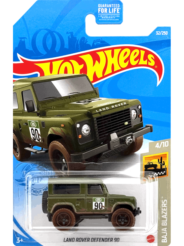 2021 Hot Wheels Mainline #032 - Land Rover Defender 90 (Green) GRX66