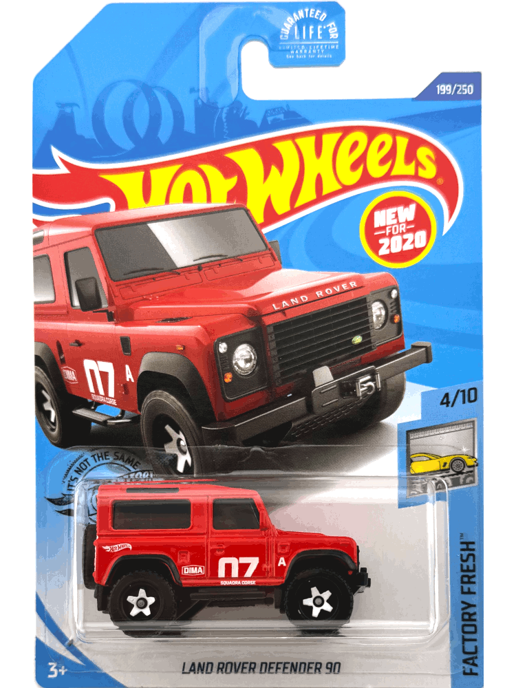 2020 Hot Wheels Mainline #199 - Land Rover Defender 90 (Red) GHB38