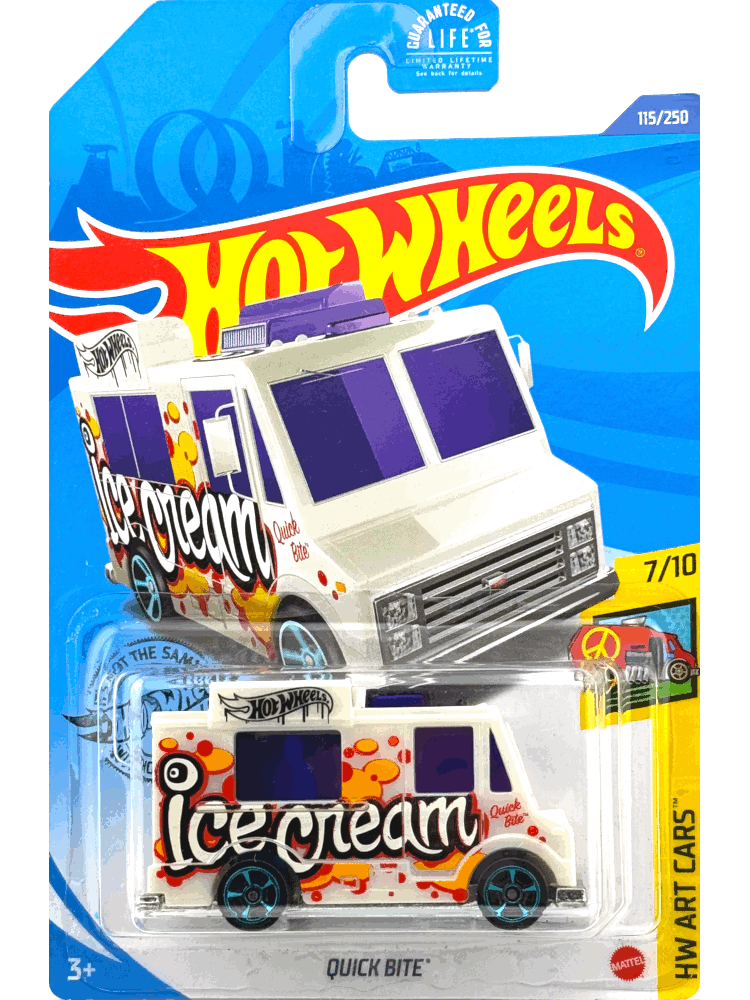 2020 Hot Wheels Mainline #115 - Quick Bite Ice Cream Truck (White) GHF96