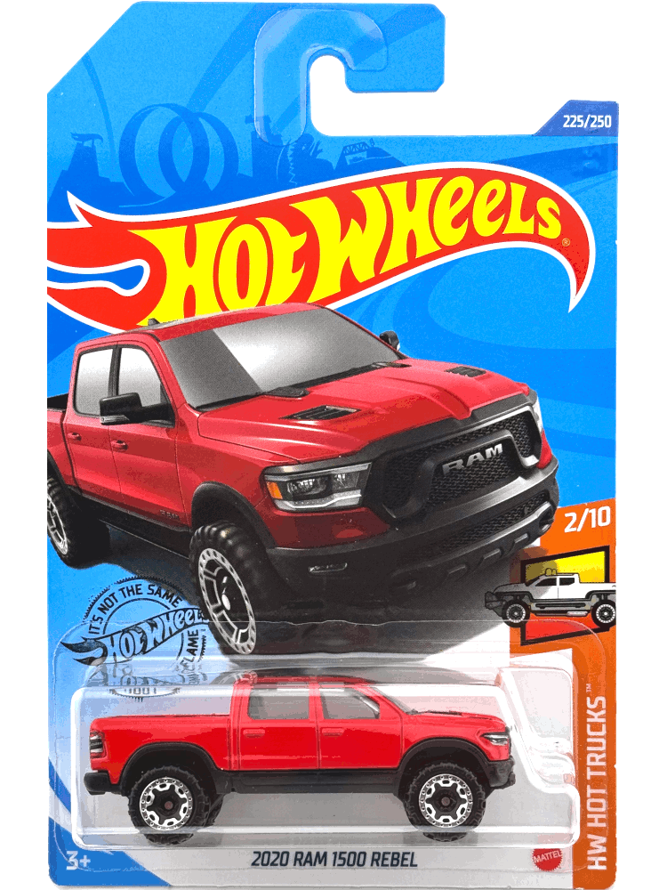 2020 Hot Wheels Mainline #225 - 2020 Ram 1500 Rebel (Red) GHB31