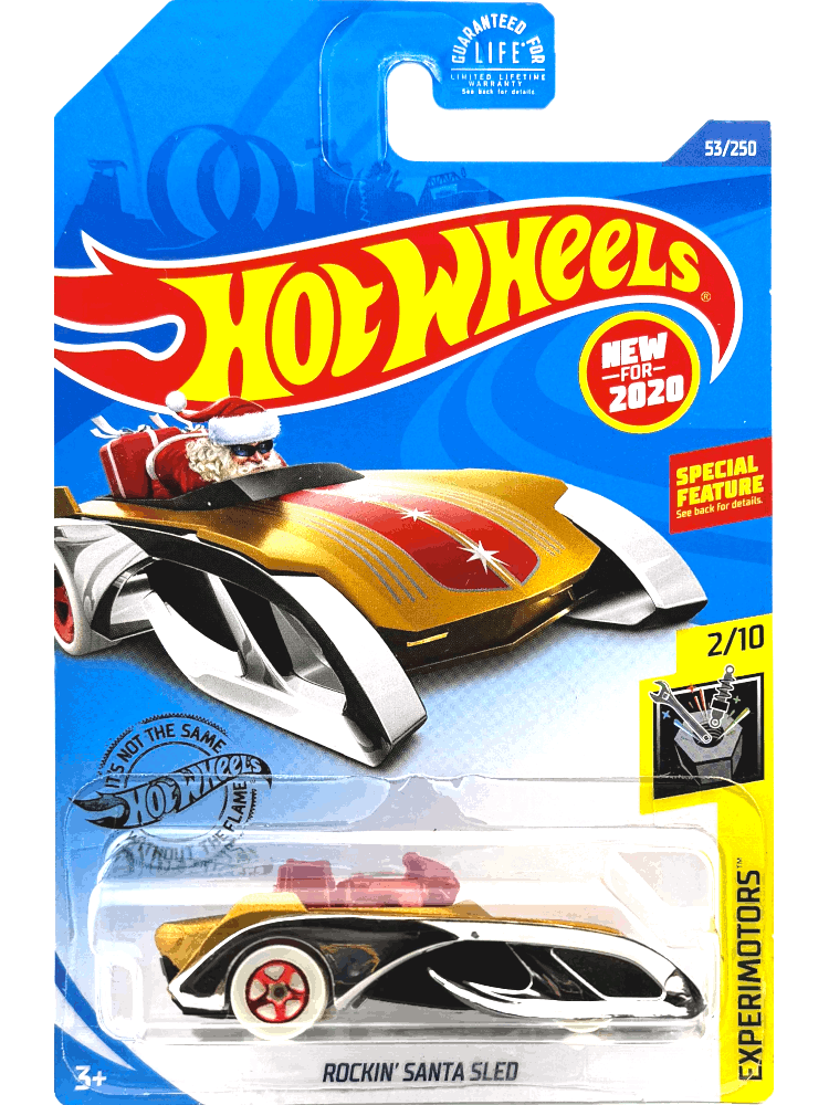 2020 Hot Wheels Mainline #053 - Rockin' Santa Sled (Gold / Chrome) GHB61