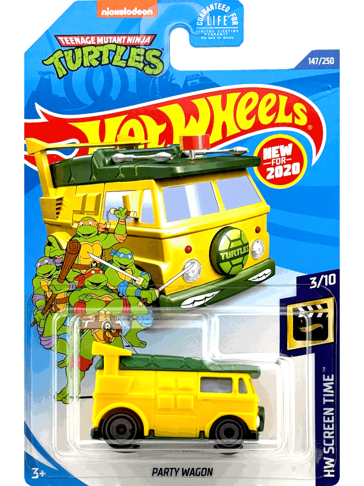 2020 Hot Wheels Mainline #147 - TMNT Party Wagon (Yellow) GHB47