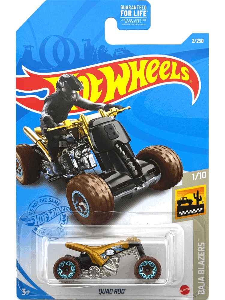 2021 Hot Wheels Mainline #002 - Quad Rod 4 Wheeler ATV (Gold) GRX64