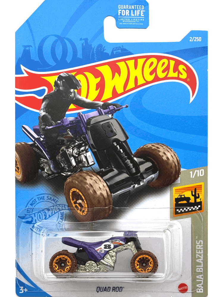 2021 Hot Wheels Mainline #002 - Quad Rod 4 Wheeler ATV (Purple) GTC50