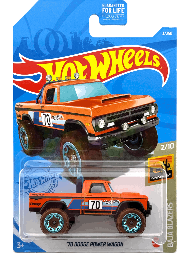 2021 Hot Wheels Mainline #003 - 1970 Dodge Power Wagon Truck (Orange) GTB58