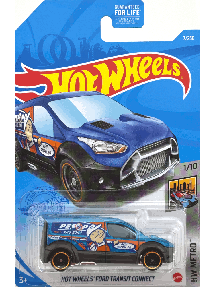 2021 Hot Wheels Mainline #007 - Ford Transit Connect (Blue) GRX79