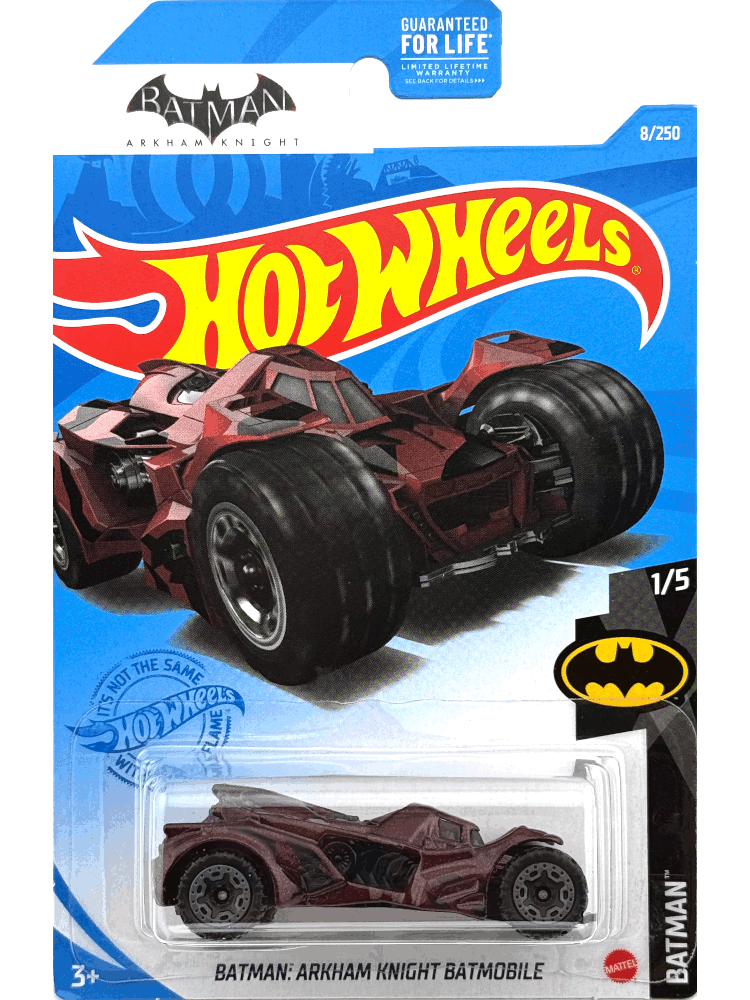 2021 Hot Wheels Mainline #008 - Batman: Arkham Knight Batmobile (Dark Red) GRX86