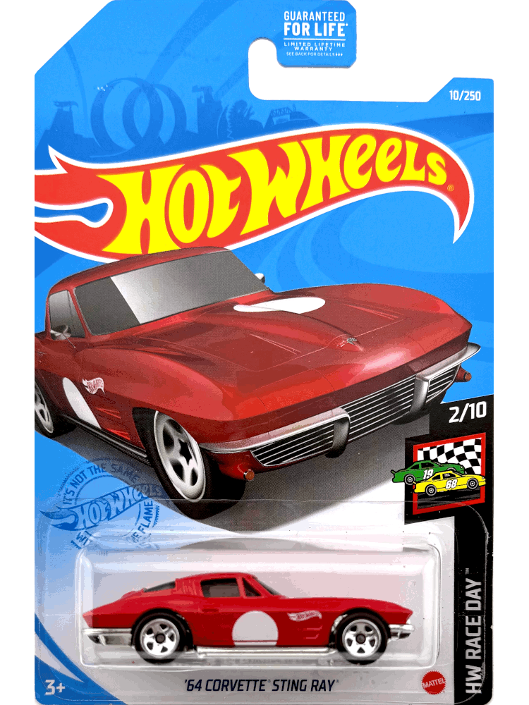2021 Hot Wheels Mainline #010 - 1964 Chevy Corvette Stingray Coupe (Red) GRX90