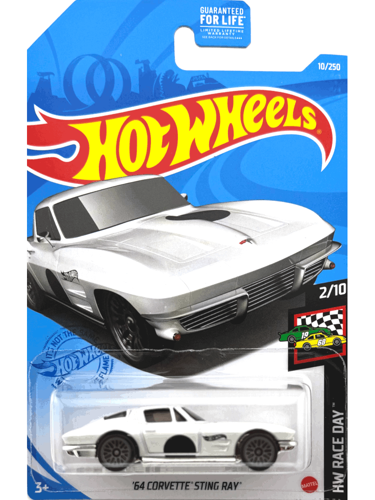 2021 Hot Wheels Mainline #010 - 1964 Chevy Corvette Stingray Coupe (White) GTB88