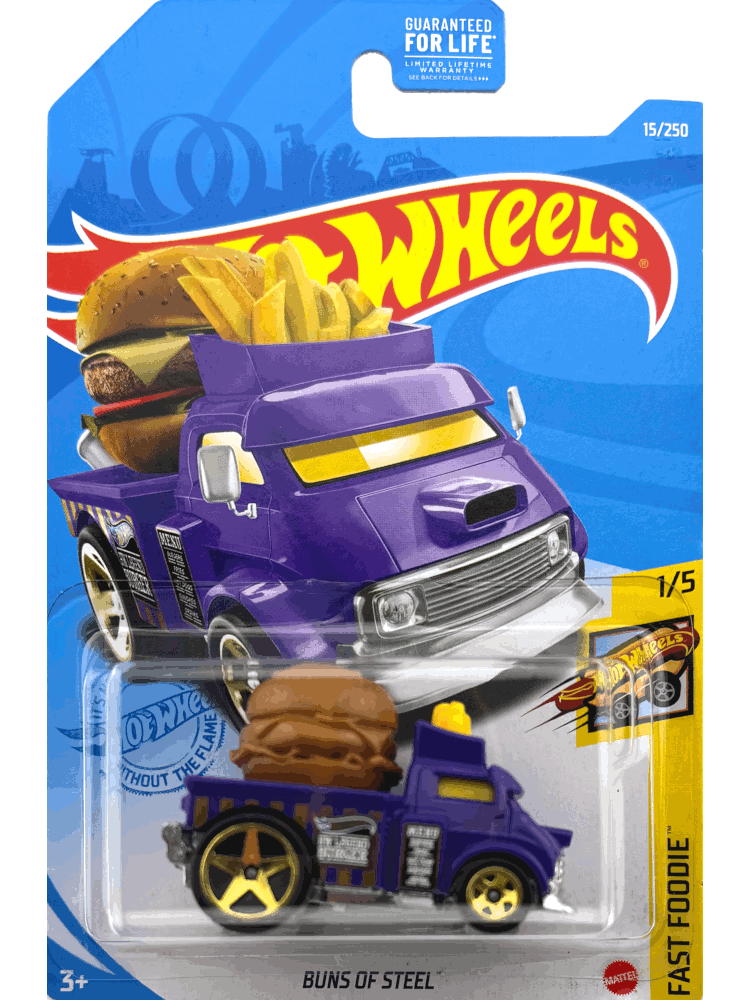 2021 Hot Wheels Mainline #015 - Buns of Steel Food Truck (Purple) GTC22