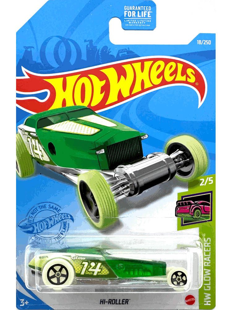2021 Hot Wheels Mainline #018 - Hi-Roller (Glow in The Dark) GRY14
