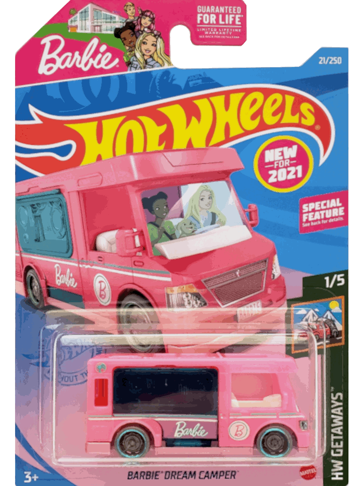 2021 Hot Wheels Mainline #021 - Barbie Dream Camper Van RV (Pink) GRX39
