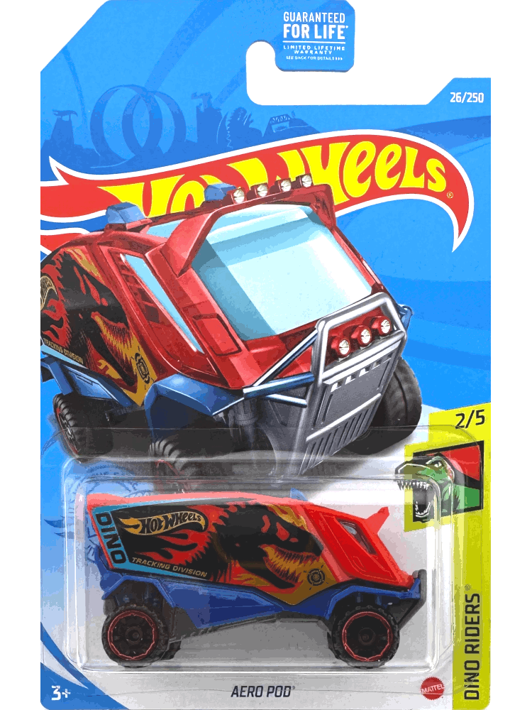2021 Hot Wheels Mainline #026 - Aero Pod Dinosaur Van (Red) GRY61