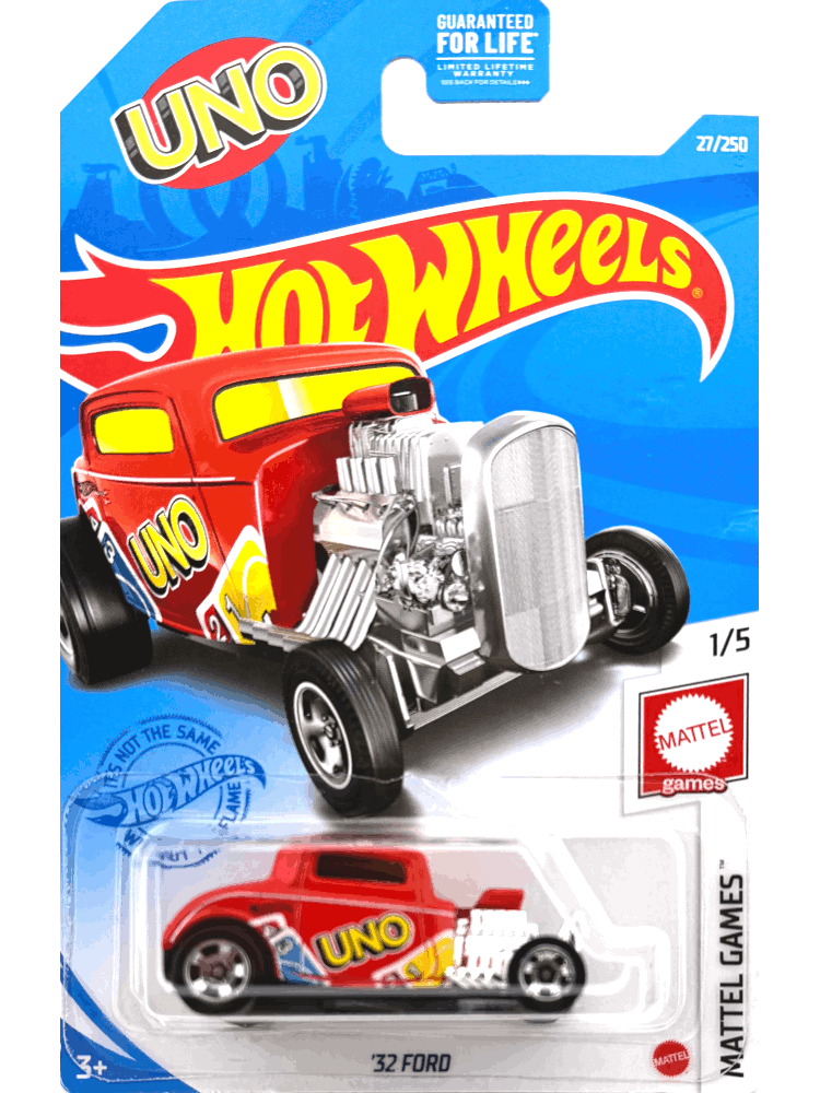 2021 Hot Wheels Mainline #027 - 1932 Ford Coupe Hot Rod (UNO Red) GRY68