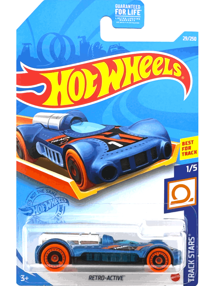 2021 Hot Wheels Mainline #029 - Retro-Active Best for Track (Blue) GRY82