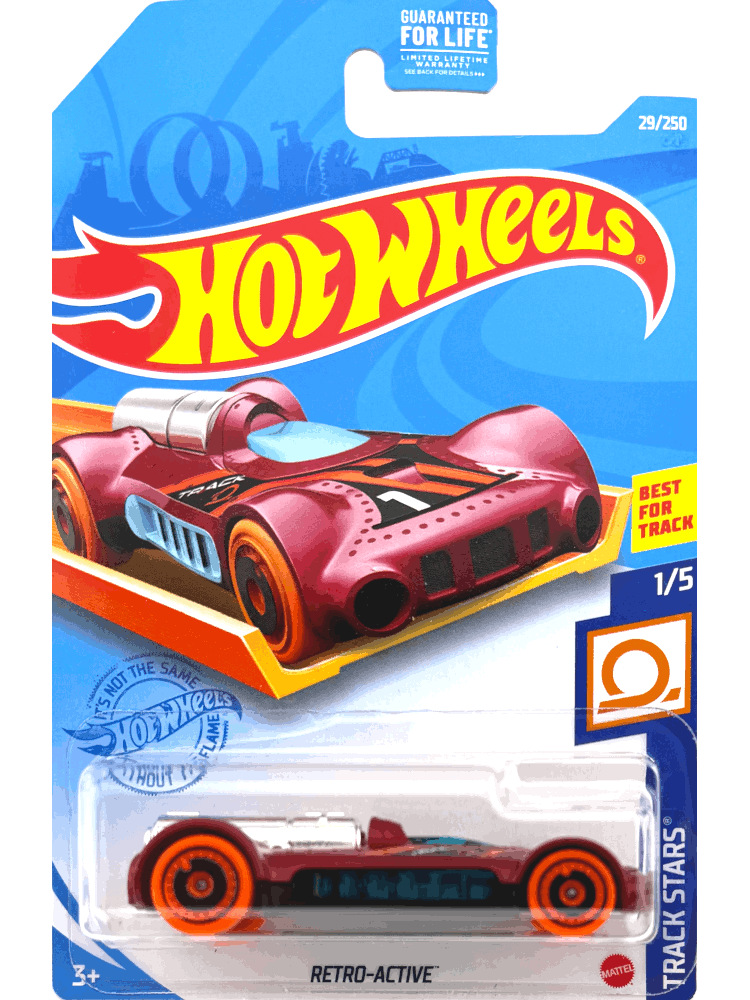 2021 Hot Wheels Mainline #029 - Retro-Active Best for Track (Red) GTC43