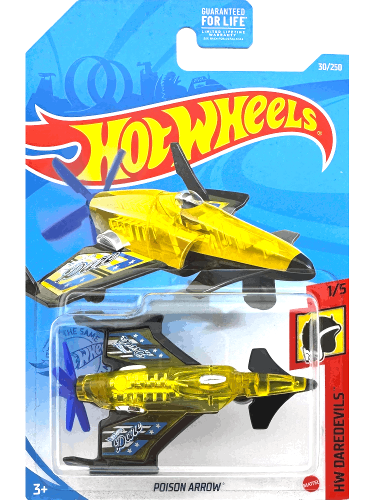 2021 Hot Wheels Mainline #030 - Poison Arrow Airplane (Yellow) GRY98