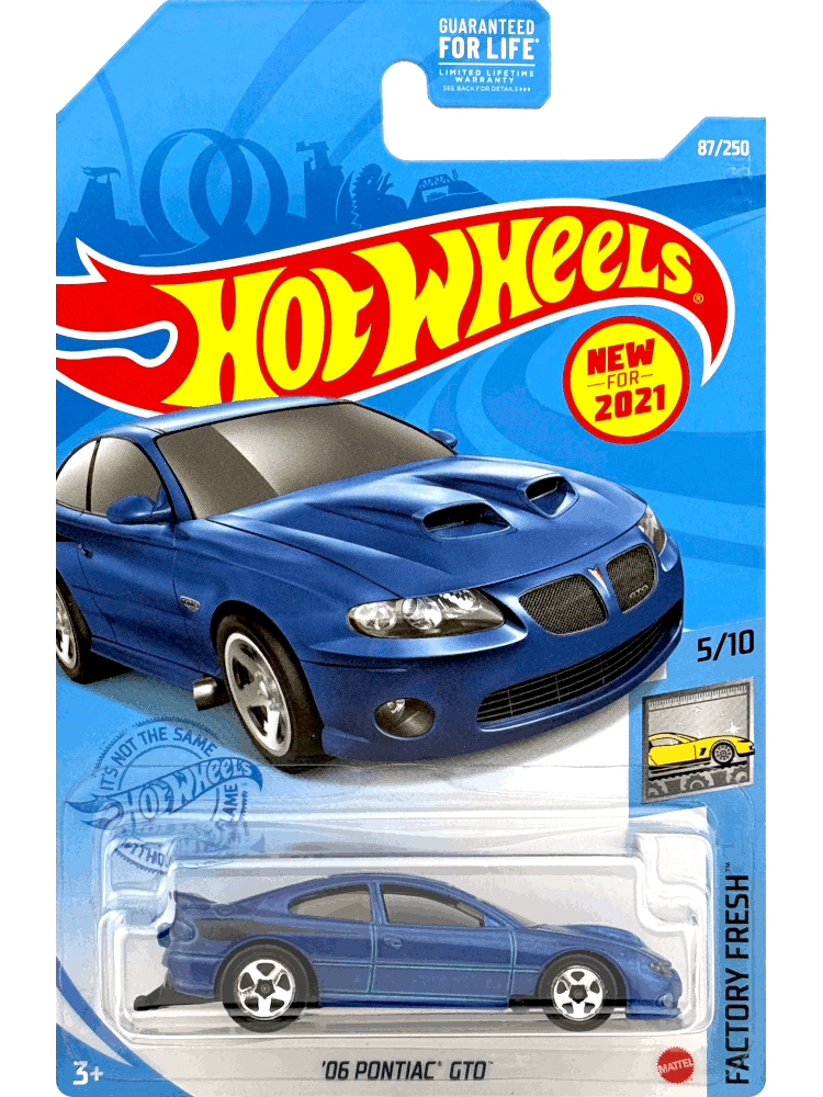 2021 Hot Wheels Mainline #087 - 2006 Pontiac GTO (Blue) GTB72