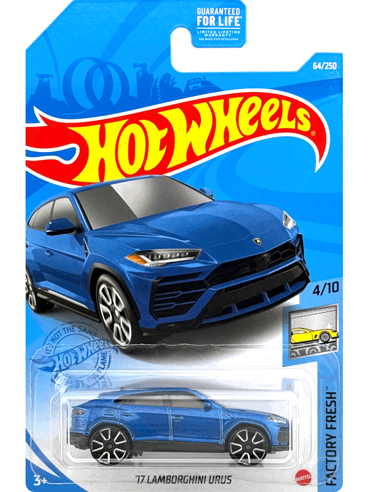 2021 Hot Wheels Mainline #064 - '17 Lamborghini Urus (Blue) GRY29