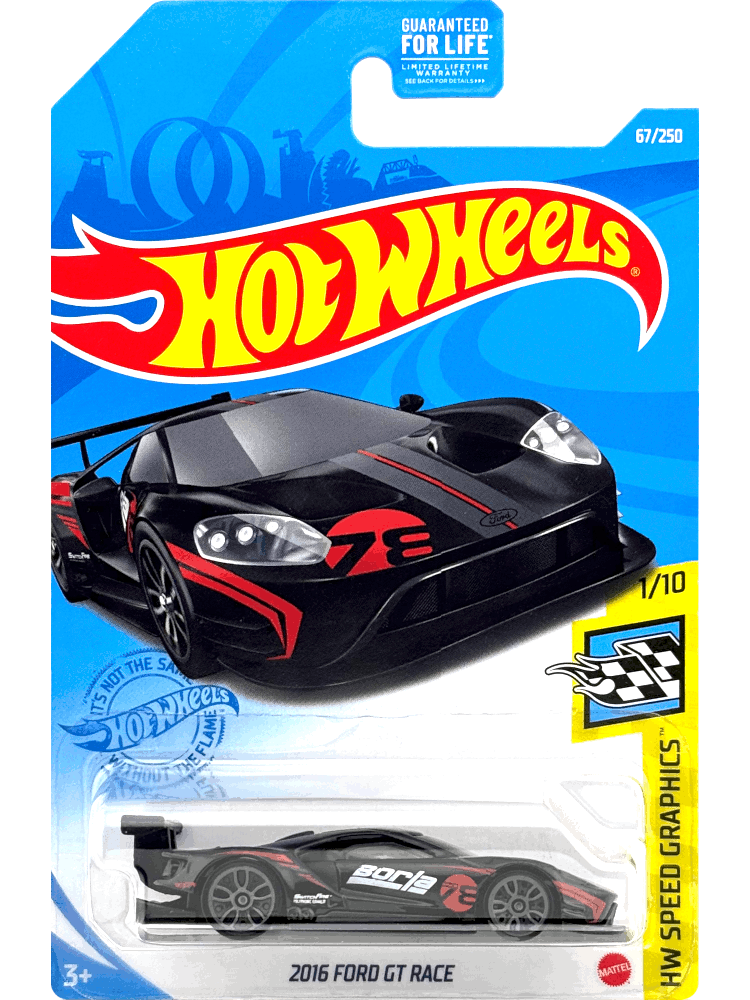 2021 Hot Wheels Mainline #067 - 2016 Ford GT Race (Borla Black) GTB52
