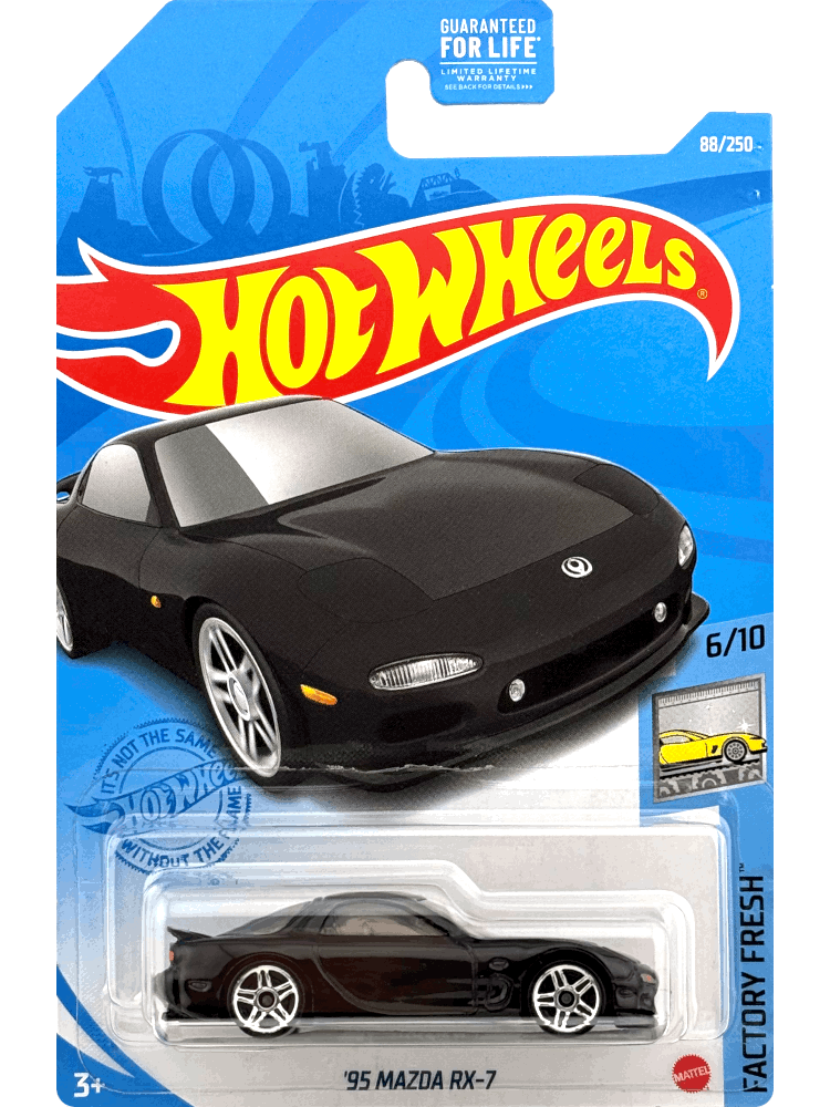 2021 Hot Wheels Mainline #088 - 1995 Mazda RX-7 FD3S RX7 (Black) GRY28