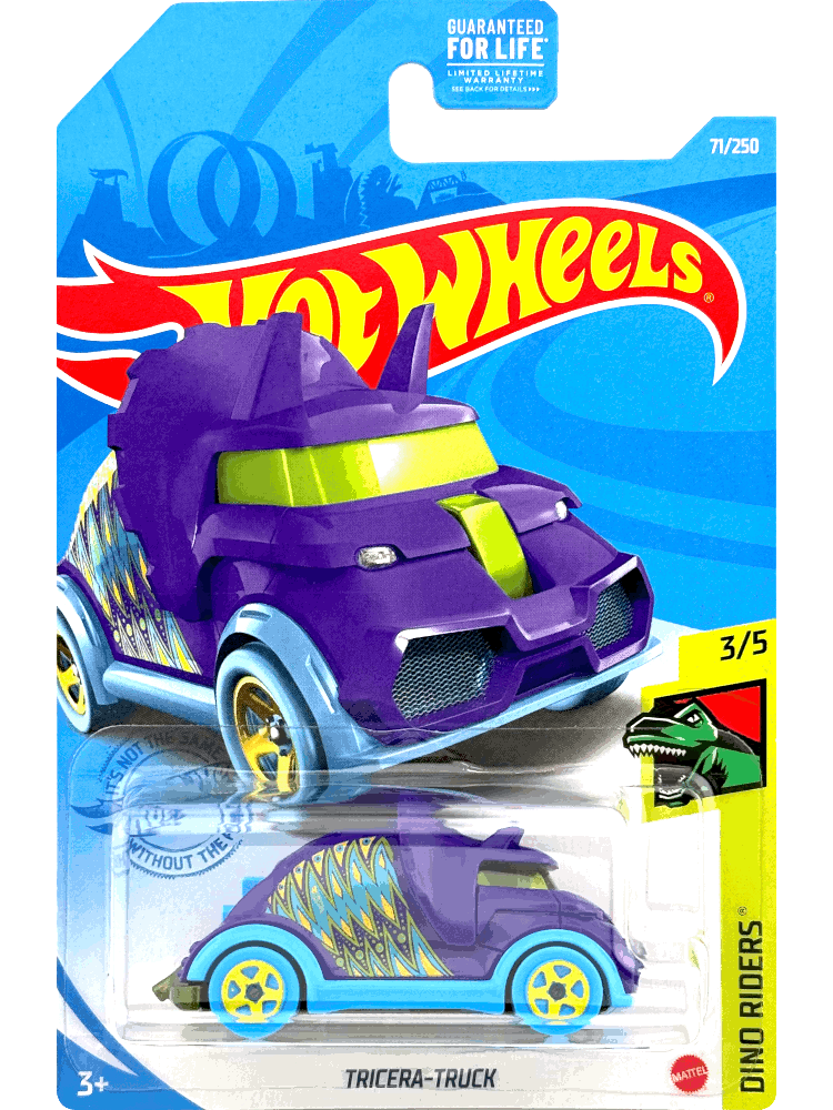 2021 Hot Wheels Mainline #071 - Tricera-Truck (Purple) GRY62
