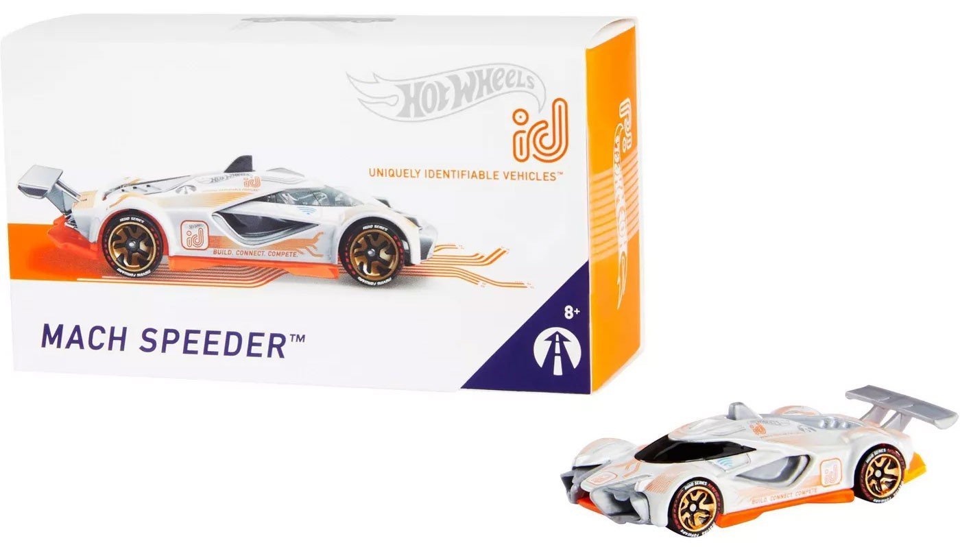 BigD Toys | Hot Wheels id Car Mach Speeder GT Race Car Silver FXB48