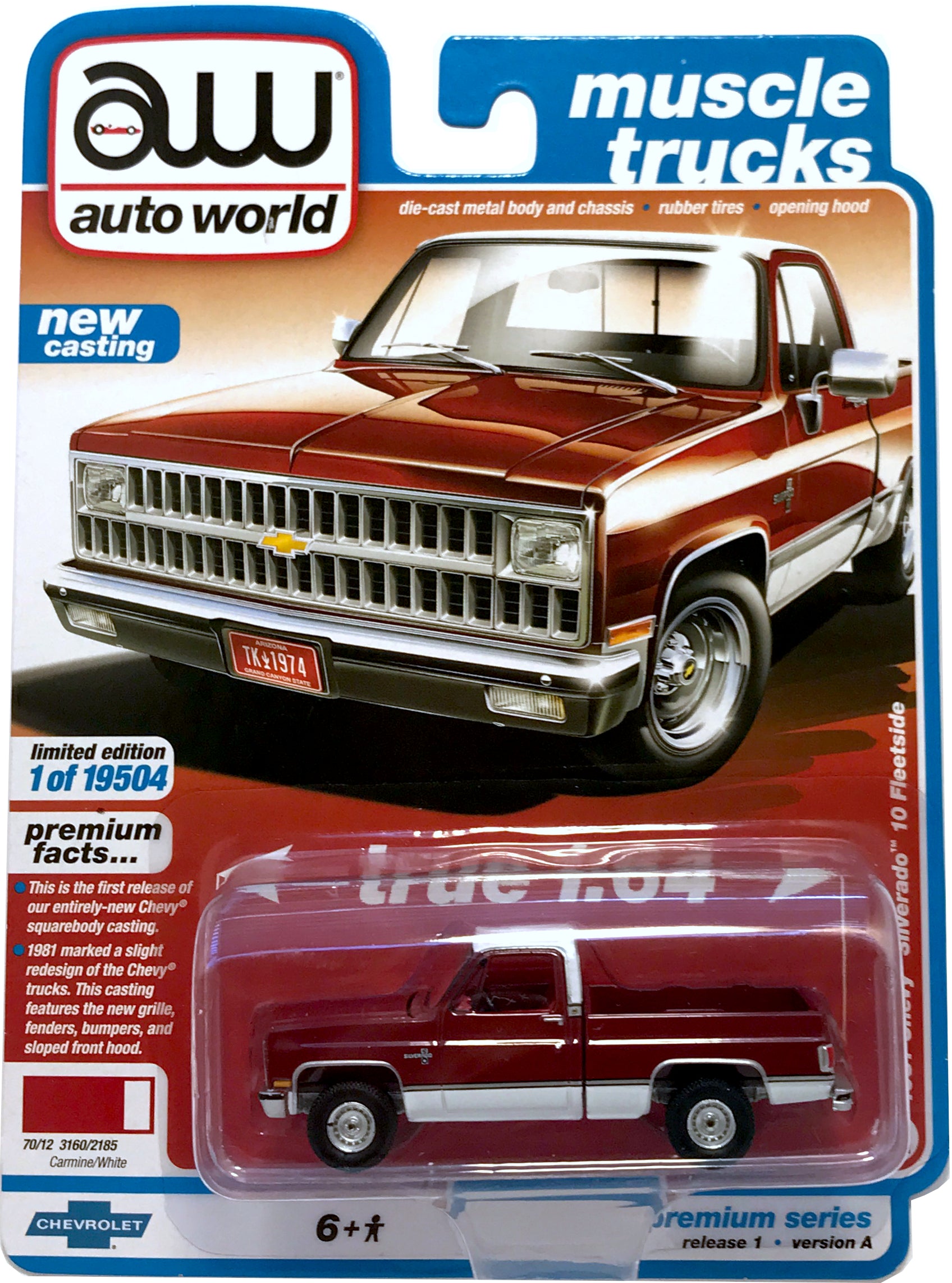 2021 Auto World - 1981 Chevy Silverado 10 Fleetside (Red) AW64302-1A2